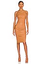 view 1 of 3 Nicola Ruched Midi Dress in Caramel