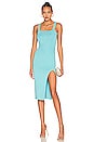 view 1 of 4 Zoe Square Neck Dress in Metallic Blue