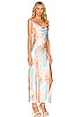view 2 of 3 Krystal Slit Maxi Dress in Orange Tie Dye