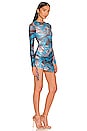 view 2 of 3 Katya Ruched Mini Dress in Blue Marble