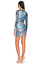 view 3 of 3 Katya Ruched Mini Dress in Blue Marble
