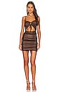 view 1 of 3 Harlow Mesh Overlay Dress in Brown