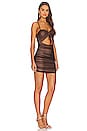 view 2 of 3 Harlow Mesh Overlay Dress in Brown