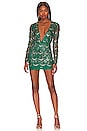 view 1 of 4 Nia Sequin Fringe Dress in Dark Green