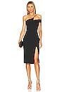 view 1 of 4 Jillian Asymmetric Midi Dress in Black