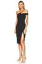 view 3 of 4 Jillian Asymmetric Midi Dress in Black