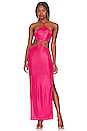view 1 of 3 Cyntia Cut out Gown in Hot Pink