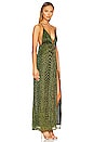 view 2 of 4 Hailee High Slit Maxi Dress in Green Metallic