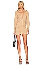 view 1 of 3 Colette Ruched Shirt Dress in Nude