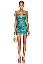 view 1 of 3 Chelsey Ruched Mini Dress in green multi