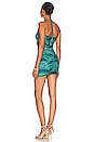 view 3 of 3 Chelsey Ruched Mini Dress in green multi