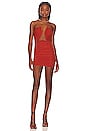 view 1 of 3 Thea Ruched Mini Dress in Burnt Orange