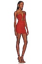 view 2 of 3 Thea Ruched Mini Dress in Burnt Orange