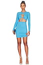 view 5 of 5 Roxanne Keyhole Mini Dress in Blue
