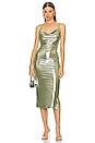 view 1 of 3 Faye Midi Dress in Sage Metallic