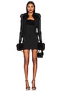 view 4 of 4 Lucia Faux Fur Mini Dress in Black