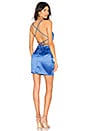 view 1 of 4 Yve Backless Satin Mini Dress in Cobalt Blue