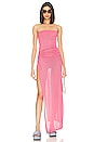 view 1 of 4 ROBE MAXI LORIE STRAPLESS in Pink Metallic