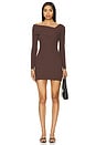 view 1 of 3 Ysabel Mini Dres in Chocolate Brown