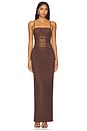 view 1 of 3 VESTIDO CELESTE in Chocolate Brown