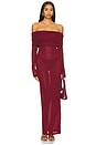 view 1 of 3 Chantal Sheer Gown in Burgundy