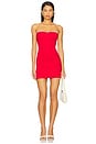 view 1 of 3 Whitney Strapless Dress in Red & White