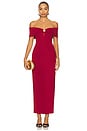 view 1 of 3 Blake Off Shoulder Gown in Dark Red