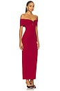 view 2 of 3 Blake Off Shoulder Gown in Dark Red
