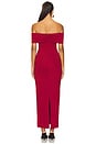 view 3 of 3 Blake Off Shoulder Gown in Dark Red