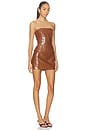 view 2 of 8 Nadira Faux Leather Skirt Set in Brown