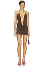 view 1 of 3 Kataleya Cowl Mini Dress in Brown