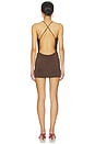 view 3 of 3 Kataleya Cowl Mini Dress in Brown