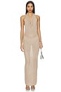 view 2 of 4 Brylee Knit Drape Maxi Dress in Nude Metallic