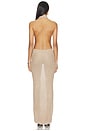 view 3 of 4 Brylee Knit Drape Maxi Dress in Nude Metallic