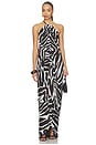 view 1 of 3 Jaslynn Halter Maxi Dress in Zebra Print