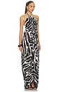 view 2 of 3 Jaslynn Halter Maxi Dress in Zebra Print