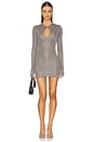 view 2 of 5 Calantha Long Sleeve Mini Dress in Gunmetal