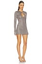 view 3 of 5 Calantha Long Sleeve Mini Dress in Gunmetal