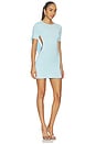view 3 of 3 x Emma Rose Carys Drape Mini Dress in Ice Blue