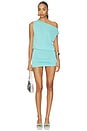 view 1 of 3 Amity Off Shoulder Mini Dress in Aqua