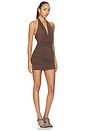 view 3 of 4 Verity Beaded Mini Dress in Brown