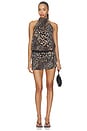 view 1 of 3 Opal Halter Mini Dress in Leopard