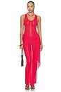 view 1 of 3 Macie Drape Maxi Dress in Cherry Red