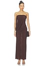 view 1 of 3 Mavro Strapless Maxi Dress in Dark Brown
