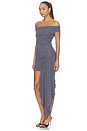 view 4 of 4 X Hannah Lizzy Mallery Drape Mini Dress in Charcoal