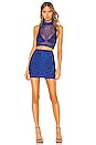 view 1 of 3 Rochelle Mesh Skirt Set in Cobalt Leopard