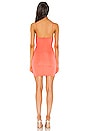view 3 of 3 Hilary Ruched Wrap Dress in Neon Coral