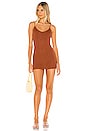 view 1 of 4 Adrianna Sheer Mini Dress in Rust Metallic