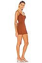 view 2 of 4 Adrianna Sheer Mini Dress in Rust Metallic