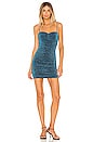view 1 of 4 Noelle Ruched Front Dress in Blue Leopard